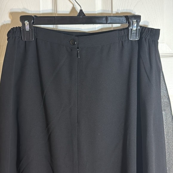 Draper’s and Damon’s Black‎ with Sheer Overlay Tea-Length A-Line Georgette Skirt - Picture 6 of 8